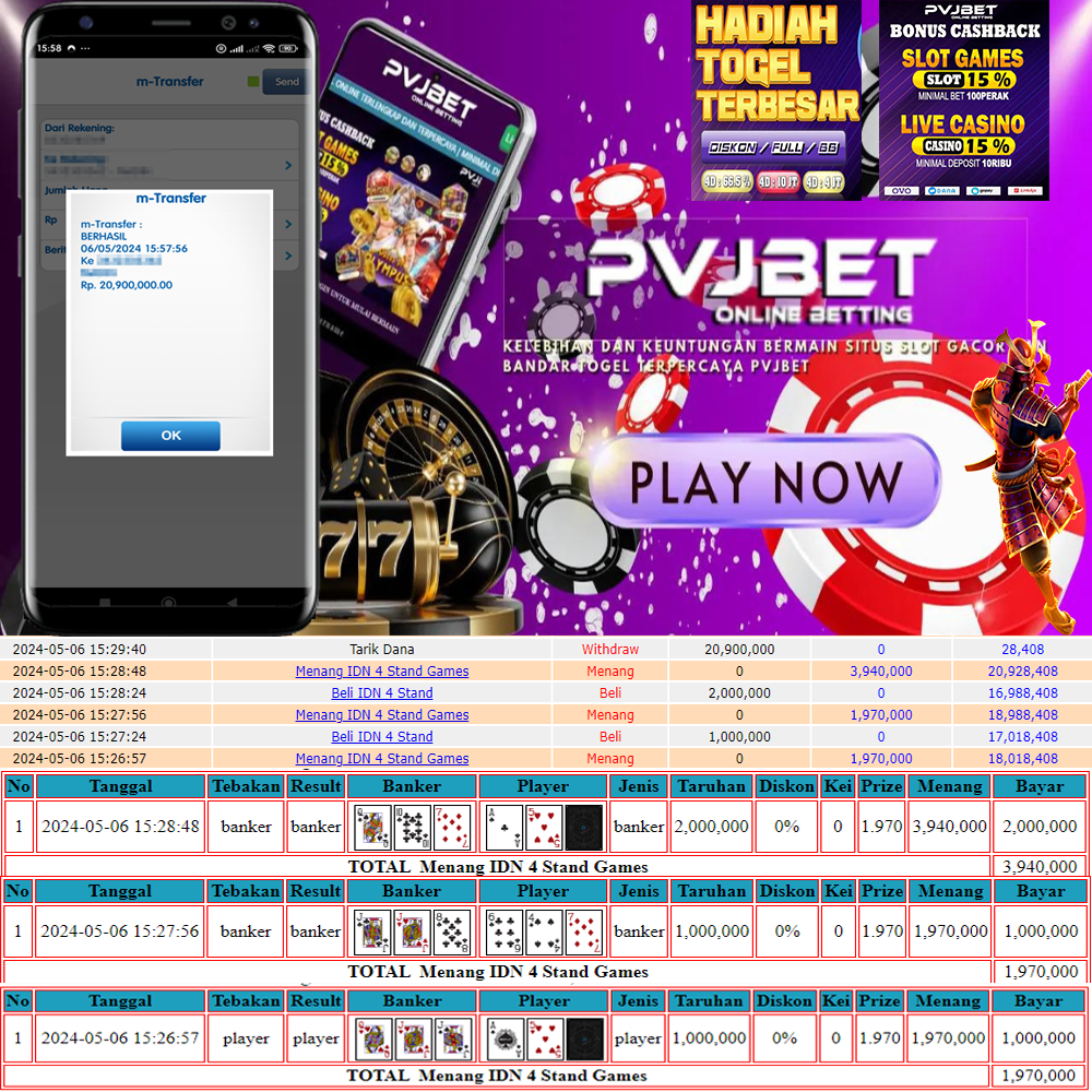 JACKPOT PERMAINAN LIVE CASINO ONLINE “IDN 4 STAND” 20JTAN