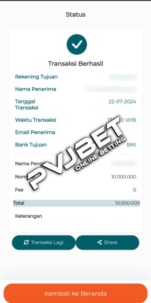 Bukti Pembayaran Kemenangan Player di PVJBET (3)